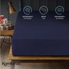 Komfortec Mikrofaser Spannbettlaken 180x200 cm – Weiches Spannbetttuch mit Rundumgummi – Fitted Sheet für Matratzen bis 30 cm – Blau – Oeko-Tex – Pflegeleicht & Hautfreundlich – 90g/m² Bild 2