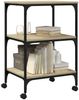 vidaXL Druckerständer 3 Ablagen Sonoma-Eiche 50x41x75 cm 842287 Bild 5