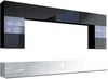 AX LIVING Wohnwand Modern Kossana 1 – 300cm Breite, Schwarz/Weiß Bild 2