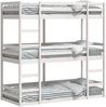 vidaXL Dreifach-Etagenbett Weiß 75x190 cm Massivholz Kiefer 3284261 Bild 4