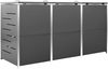 DELUKE® 3er Mülltonnenbox 'JAGU' Edelstahl Anthrazit, 115 x 207 x 77,5cm, 240L Bild 3