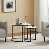 Yaheetech Couchtisch, 2er Set Beistelltisch Sofatisch mit Runder Tischplatte & Metallgestell Bild 3