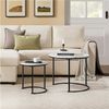 Yaheetech Couchtisch, 2er Set Beistelltisch Sofatisch mit Runder Tischplatte & Metallgestell Bild 1