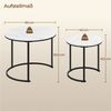 Yaheetech Couchtisch, 2er Set Beistelltisch Sofatisch mit Runder Tischplatte & Metallgestell Bild 4