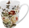 Duo-Gift Becher Porzellan Sommer, Tieren, Vogel, Blumen. Planzen Motiv, 1-tlg, Porzellan Tass ca Rosen. 350 ml Vintage Blumen Zahra Weiß Blumen, Sommer Kollektion, DUO Porzellankollektion, Suovenir, Ideal als Geschenk, Dekoration Bild 2