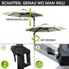 BRAST Alu Sonnenschirm Ampelschirm Ø300cm Beige + LEDs Schützhülle UV-Schutz 50+ wasserabweisend drehbar & höhenverstellbar Bild 5