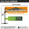 BRAST Alu Sonnenschirm Ampelschirm Ø300cm Beige + LEDs Schützhülle UV-Schutz 50+ wasserabweisend drehbar & höhenverstellbar Bild 2