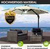 BRAST Alu Sonnenschirm Ampelschirm Ø300cm Beige + LEDs Schützhülle UV-Schutz 50+ wasserabweisend drehbar & höhenverstellbar Bild 3