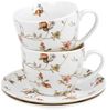 DUO FLORAL 2er-Set Tassen 280 ml SAFA mit Untertassen, New Bone China Porzellan Bild 4