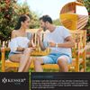 KESSER® Gartenbank Holz Holzbank wetterfest | Für 3 bis 4 Personen | Parkbank aus Massivholz | Sitzbank 320 kg belastbar | Balkonbank Bank für Balkon Terrasse & Garten inkl. Cover 125 cm, Hellbraun Bild 4