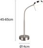 LED Akku Schreibtischlampe MORENO dimmbar mit Flexarm, Silber Höhe 45cm Bild 4