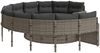 vidaXL Gartensofa mit Tisch und Kissen Rund Grau Poly Rattan 3318536 Bild 5
