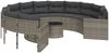 vidaXL Gartensofa mit Tisch und Kissen Rund Grau Poly Rattan 3318536 Bild 2