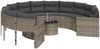 vidaXL Gartensofa mit Tisch und Kissen Rund Grau Poly Rattan 3318536 Bild 3