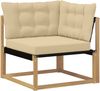 vidaXL Outdoor Ecksofa Massives Akazienholz und Textilene Weiß 901644 Bild 2