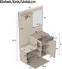 Garderobenset, Kompaktgarderobe, Flurgarderobe mit Spiegel und Polsterkissen, Flurschrank, Wohnwand, Regal, Flur- und Dielengarderobenpaneele, Schuhschrank, (B x H x T): 110 x 185,5 x 37 cm Bild 4