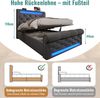 Polsterbett, Einzelbett Polsterbett mit LED-Leuchten Stauraum-Kopfteil mit USB- und Typ-C-Anschlüssen Hydraulisches Stauraumbett, Samt, Grau, 90 x 200 cm Bild 4