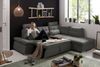 Ecksofa Couch NALO Sofa Schlafcouch Bettsofa braun-schwarz (stone) L-Form rechts Bild 2