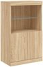 vidaXL Sideboard, mit LED-Leuchten, Holz/Glas Sonoma-Eiche, 60,5 x 37 x 100 cm Bild 3