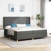 vidaXL Boxspringbett mit Matratze Dunkelgrau 200 x 200 cm Stoff 3341792 Bild 1