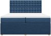 vidaXL Boxspringbett mit Matratze Blau 200x200 cm Stoff 3292183 Bild 4
