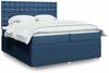 vidaXL Boxspringbett mit Matratze Blau 200x200 cm Stoff 3292183 Bild 1