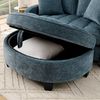 MODFU Schlafsofa 132x129x93 cm aus Stoff mit Schlaffunktion & Stauraum, blau, 1 Teile Bild 2