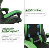 BIGZZIA Gaming-Stuhl Bürostuhl Ergonomisch mit Lendenkissen + Kopfstütze, Ergonomischer Bürostuhl höhenverstellbar Bild 3