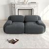 Flieks Modulares Cord Sofa 2-Sitzer, Cloud Sofa rahmenlos, bodennah mit tiefer Sitzfläche, weich & bequem, rutschfest, Grau Bild 2
