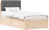 vidaXL Bettgestell mit gepolstertem Kopfteil Dunkelgrau 90 x 200 cm 877585 Bild 2
