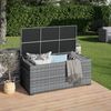 STEELSØN 'Serion' XXL Polyrattan Aufbewahrungsbox 615 Liter, grau-meliert, 155x73x61 cm, wetterfest, Auflagenbox mit Innentasche Bild 2