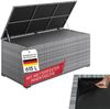 STEELSØN 'Serion' XXL Polyrattan Aufbewahrungsbox 615 Liter, grau-meliert, 155x73x61 cm, wetterfest, Auflagenbox mit Innentasche Bild 1