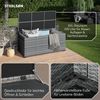 STEELSØN 'Serion' XXL Polyrattan Aufbewahrungsbox 615 Liter, grau-meliert, 155x73x61 cm, wetterfest, Auflagenbox mit Innentasche Bild 3
