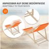 ECD Germany Gartenliege Holz Liegestuhl Beachstuhl klappbarer Strandstuhl Strandliege Liege, 5 St, 5er Set Sonnenliege mit 3-Fach verstellbarer Rückenlehne Relaxliege Bild 4