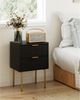Modernes Nachttisch Schwarz Gold 2 Schubladen Schlafzimmer Wohnzimmer Bild 4