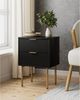 Modernes Nachttisch Schwarz Gold 2 Schubladen Schlafzimmer Wohnzimmer Bild 3