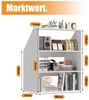 TWSOUL Regal Offenes Dachschrägenregal,95×80×52 cm, Bücherregal & Aufbewahrungsregal für Dachgeschoss, Weiß Bild 2