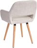 6er-Set Esszimmerstuhl HWC-A50 II, Stuhl Küchenstuhl, Retro 50er Jahre Design ~ Textil, creme/grau, helle Beine Bild 4