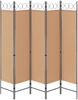vidaXL 5-teiliger Raumteiler Beige 200 x 180 cm Stoff 42039191 Bild 5