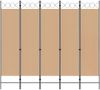 vidaXL 5-teiliger Raumteiler Beige 200 x 180 cm Stoff 42039191 Bild 3