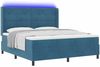 vidaXL LED Boxspringbett mit Matratze Manuell Blau 180 x 200 cm Samt 3343884 Bild 2