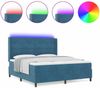 vidaXL LED Boxspringbett mit Matratze Manuell Blau 180 x 200 cm Samt 3343884 Bild 3