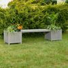 Gartenbank mit 2 Blumenkästen Garten Bank 2in1 Blumenkasten Holzbank grau Bild 2