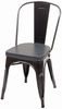 2er-Set Esszimmerstuhl HWC-H10e, Küchenstuhl Stuhl Chesterfield Metall Kunstleder Industrial Gastronomie ~ schwarz-grau Bild 2