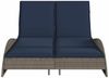 vidaXL Sonnenliege mit Kissen Grau 114x205x73 cm Poly Rattan 368293 Bild 4
