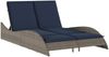 vidaXL Sonnenliege mit Kissen Grau 114x205x73 cm Poly Rattan 368293 Bild 2