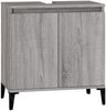 vidaXL 3-tlg. Badmöbel-Set Grau Sonoma Holzwerkstoff 3185595 Bild 5