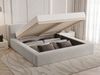 GRAINGOLD Mali Polsterbett 160x200, Doppelbett mit Bettkasten und Lattenrost, Velour-Stoff, Grau Bild 4