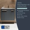 BADEDU HIERA Waschbecken mit Unterschrank 80 cm breit, Anthrazit, Waschbecken Keramik Weiß Bild 2