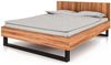 Bett Leeds Sonderlänge 160x210 Kernbuche massiv mit Holzkopfteil und Metallkufen Bild 1